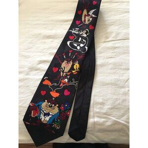 Looney Tunes Mania 1993 Tie Taz Pepe La Pew Bugs Bunny Tweety Penelope Daffy